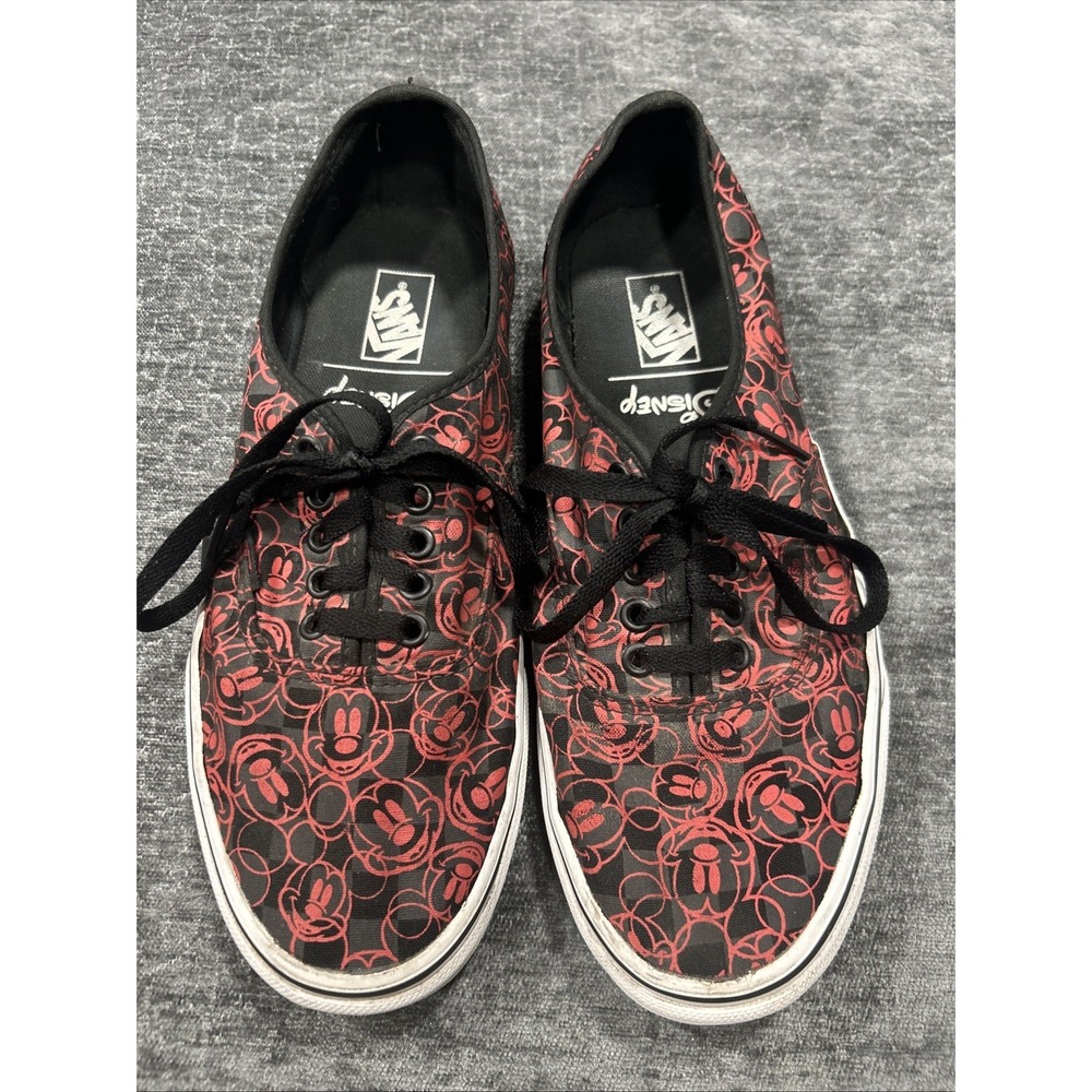 Vans x Disney Mickey Mouse Authentic Sneakers Black Red Men's 10/Women's‎ 10.5